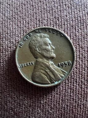 1958 Lincoln Wheat Penny - Copper Tone Coin